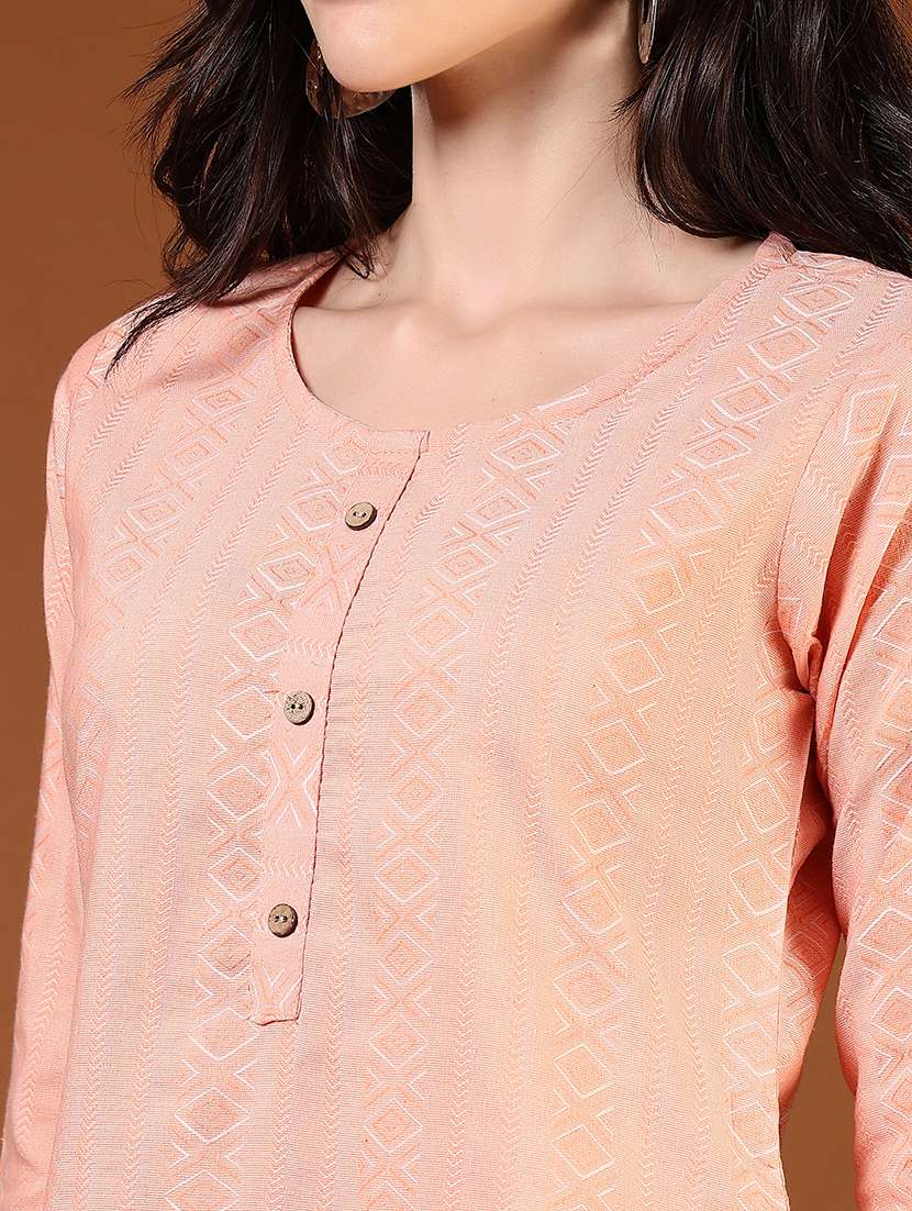 women printed round neck straight kurta - 21706769 -  Standard Image - 5