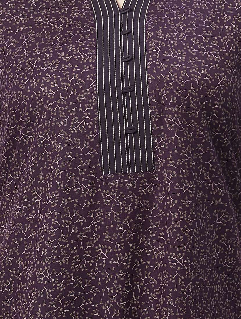 women notch neck printed nighty - 21706869 -  Standard Image - 5