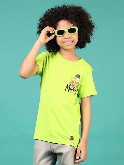 boys front & back printed round neck t-shirt - 21707381 - Standard Image - 0