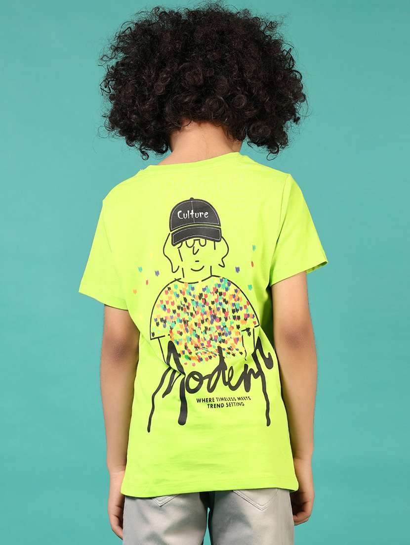 boys front & back printed round neck t-shirt - 21707381 - Standard Image - 3
