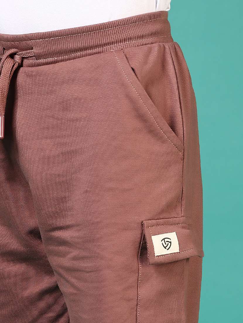 boys solid mid rise regular fit cargo shorts  - 21707396 -  Standard Image - 5
