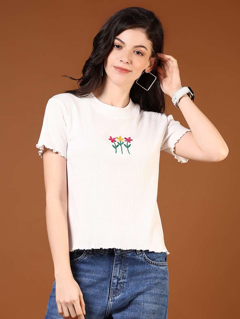 women plain short sleeves regular t-shirt