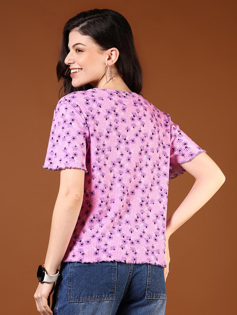 women printed short sleeves t-shirt - 21707400 - Standard Image - 3