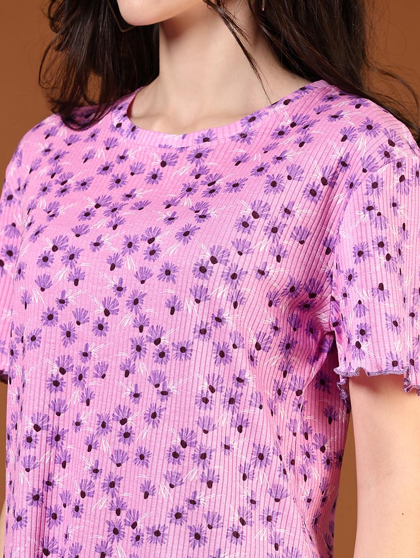 women printed short sleeves t-shirt - 21707400 - Standard Image - 5
