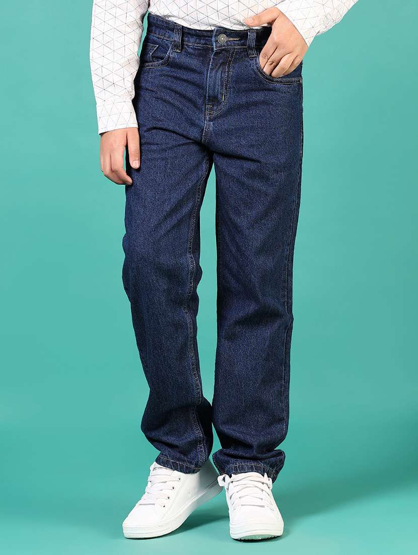 boys blue mid rise plain jean