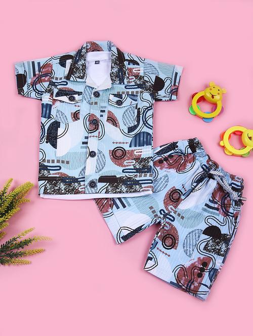 boys printed shirt and shorts set - 21707408 - Standard Image - 0