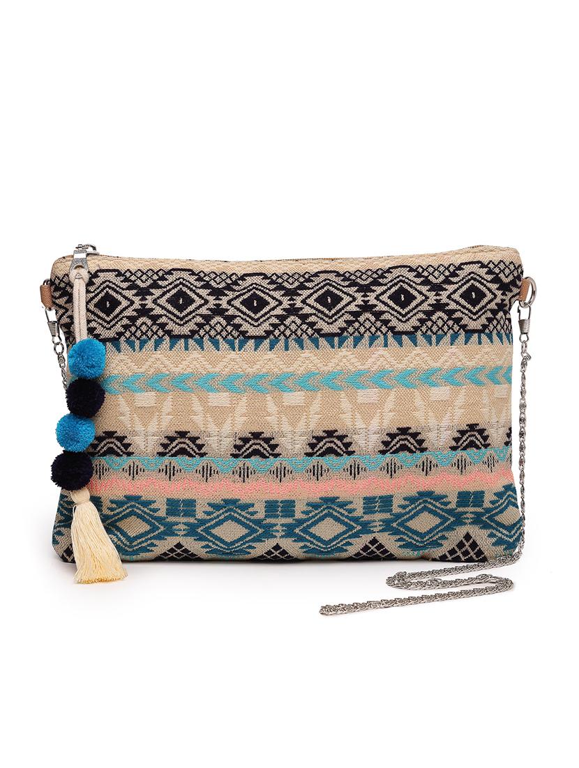 women beige self design sling bag - 21707563 - Standard Image - 3