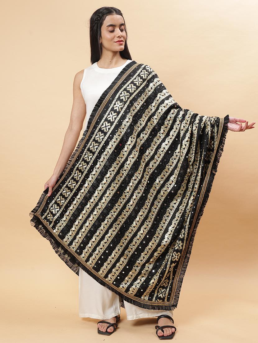 women phulkari dupatta with mirror work - 21707677 - Zoom Image - 0