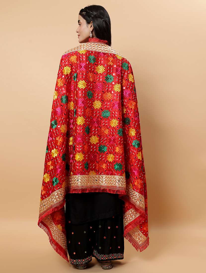 women phulkari dupatta with mirror work - 21707688 -  Standard Image - 3