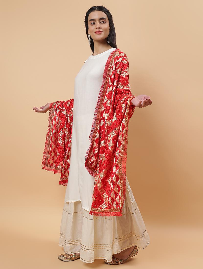 women phulkari dupatta with mirror work - 21707690 - Standard Image - 3