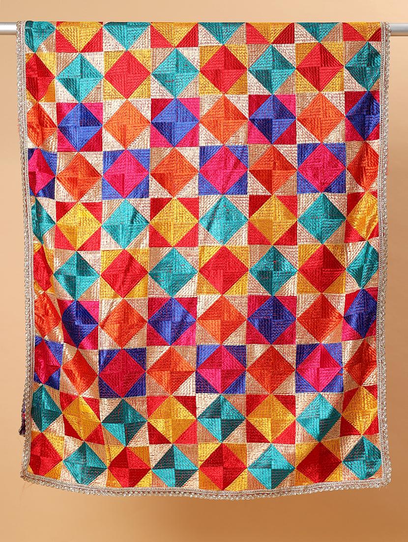 women multicolour phulkari bagh dupatta - 21707691 - Standard Image - 5