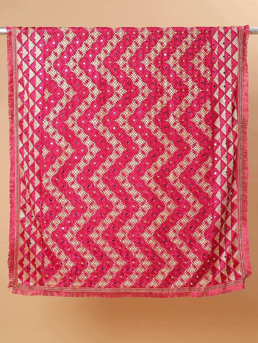 women phulkari dupatta with mirror work - 21707694 -  Standard Image - 5