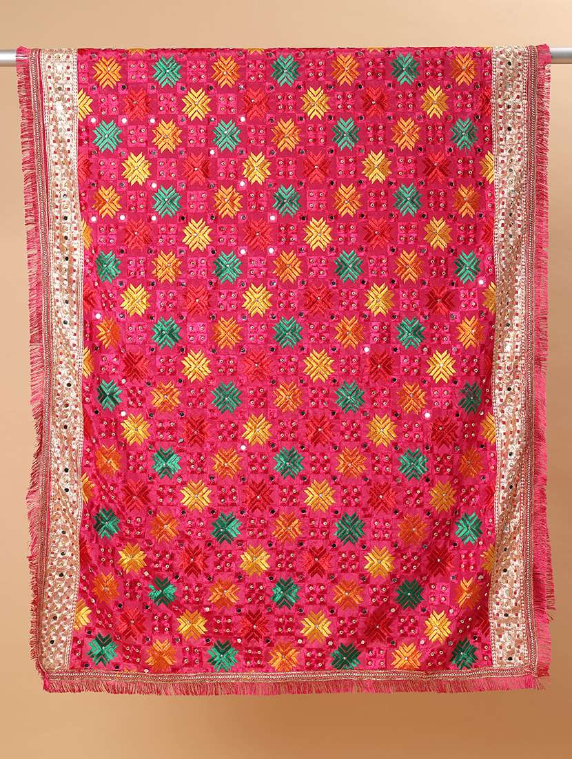 women phulkari dupatta with mirror work - 21707697 -  Standard Image - 5