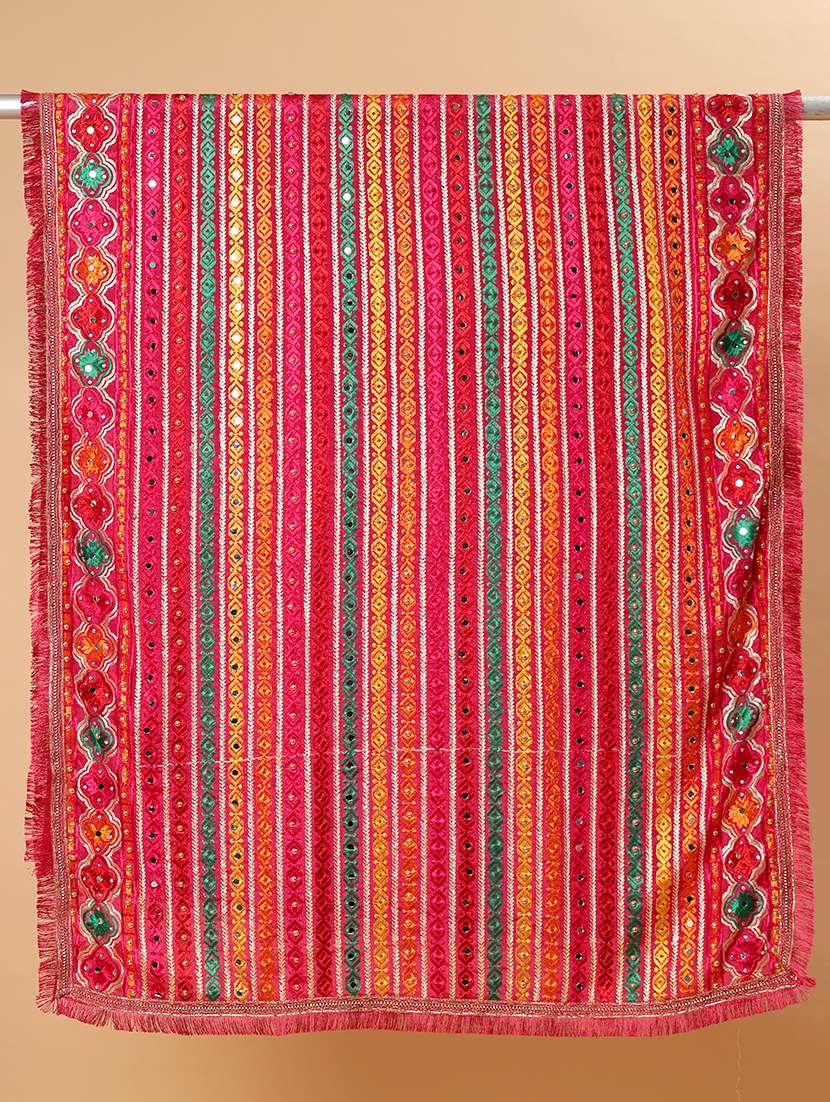 women phulkari dupatta with mirror work - 21707699 -  Standard Image - 5