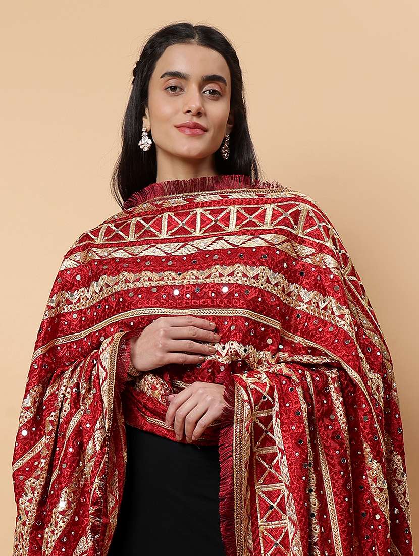 women phulkari dupatta with mirror work - 21707703 -  Standard Image - 5