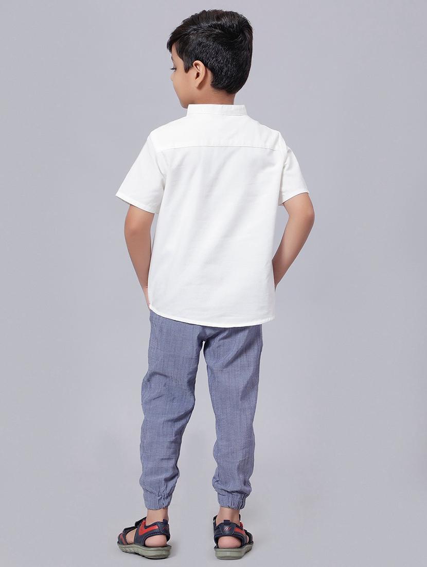 boys white solid short kurta - 21707857 - Standard Image - 3