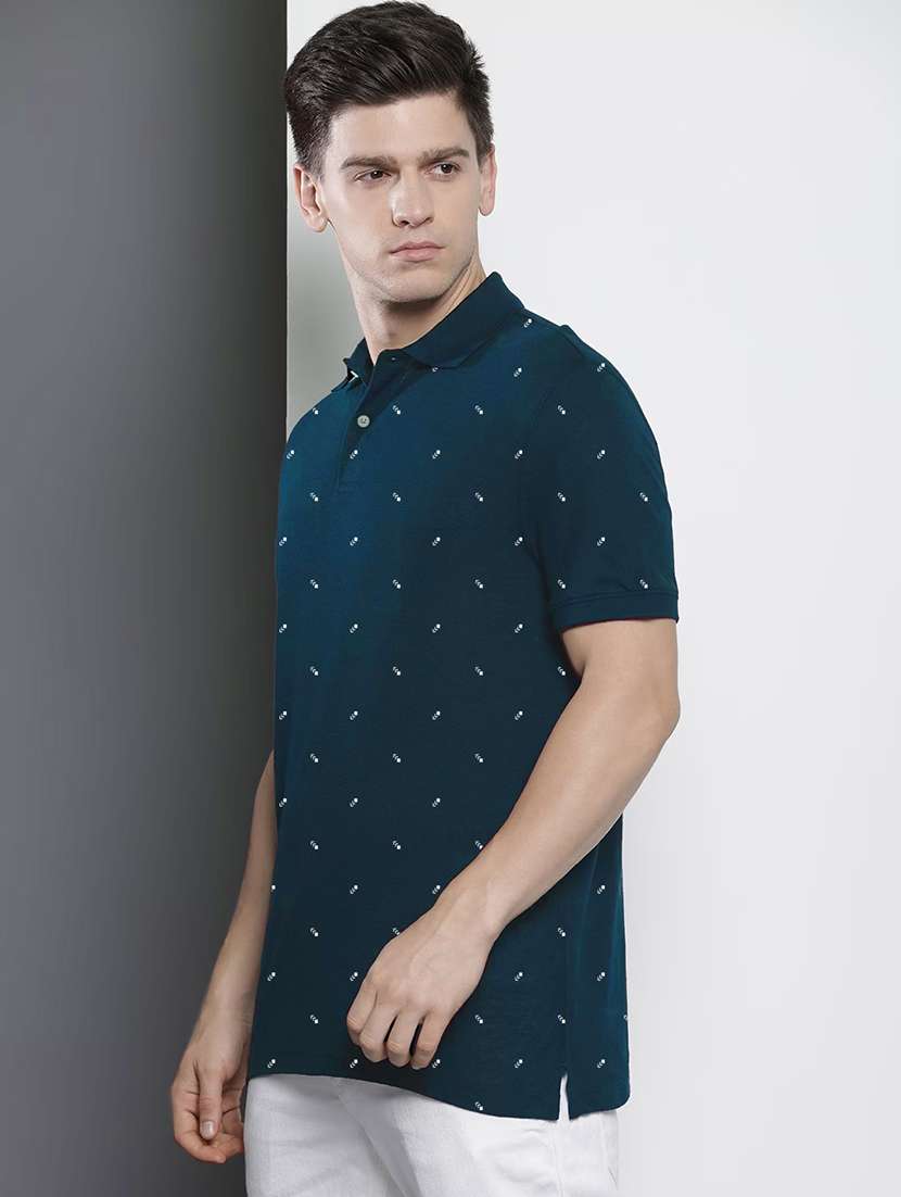 men short sleeves printed polo t-shirt