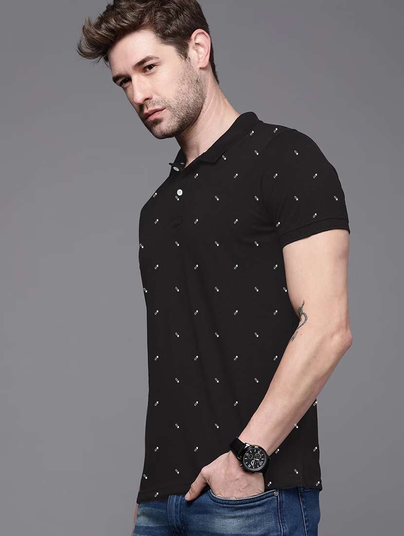 men short sleeves printed polo t-shirt