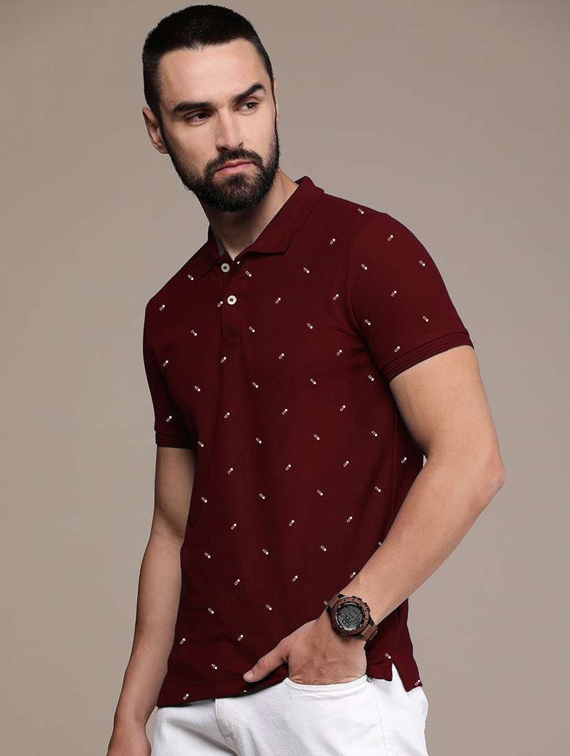 men short sleeves printed polo t-shirt