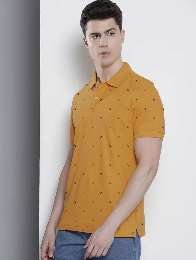 men short sleeves printed polo t-shirt
