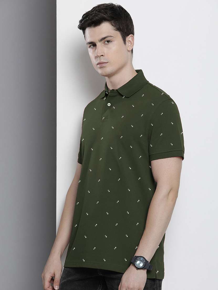 men short sleeves printed polo t-shirt