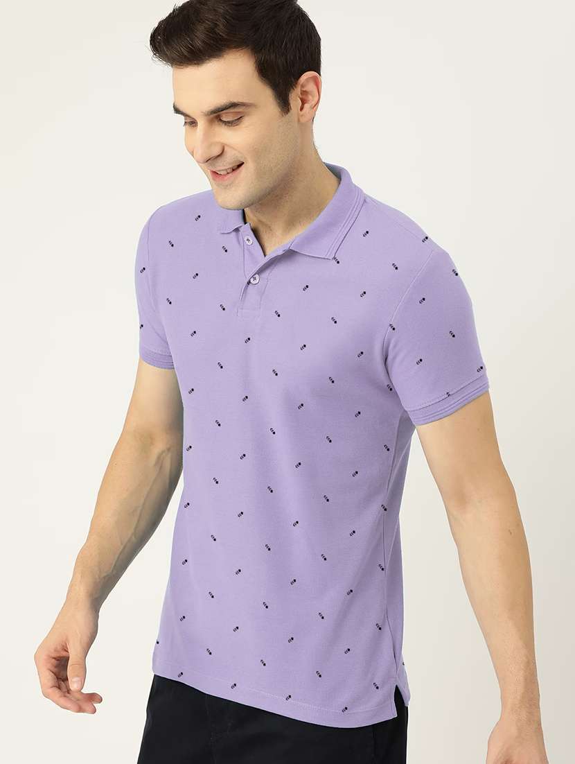 men short sleeves printed polo t-shirt