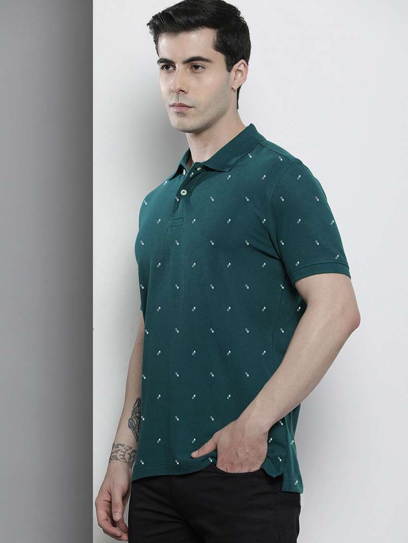 men short sleeves printed polo t-shirt