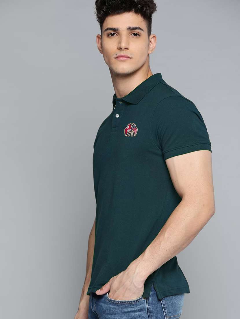 men short sleeves plain polo t-shirt