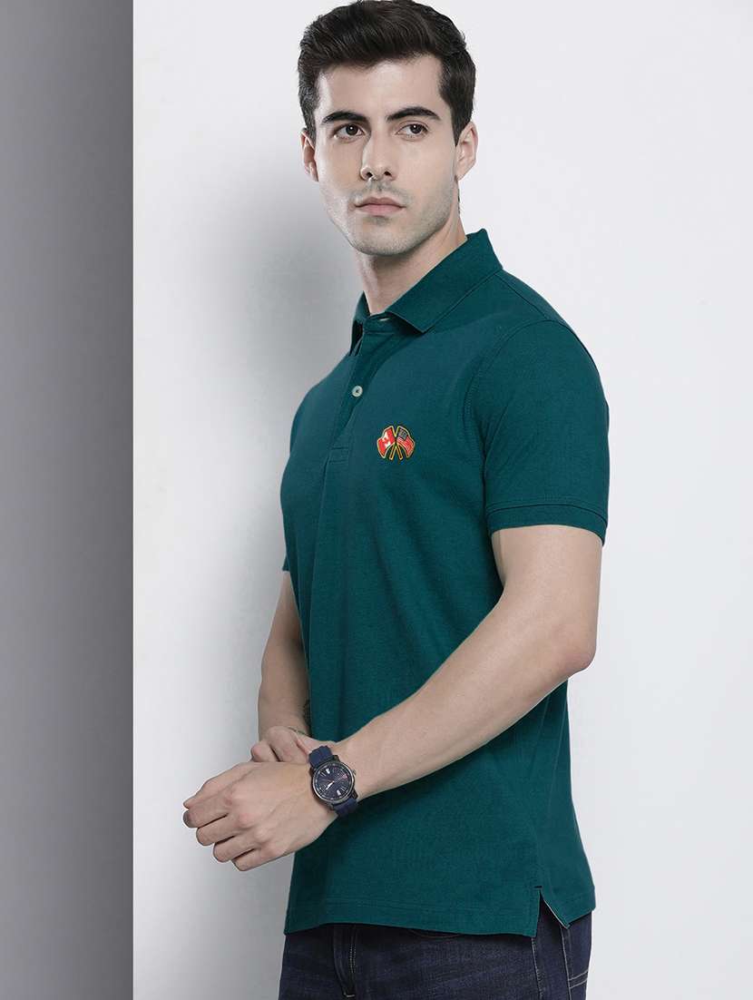 men short sleeves plain polo t-shirt