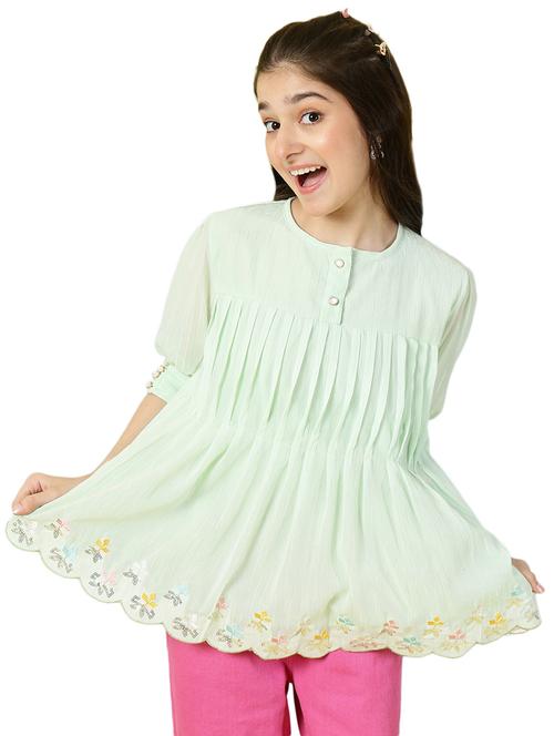 girls embroidered round neck top - 21707960 -  Standard Image - 0