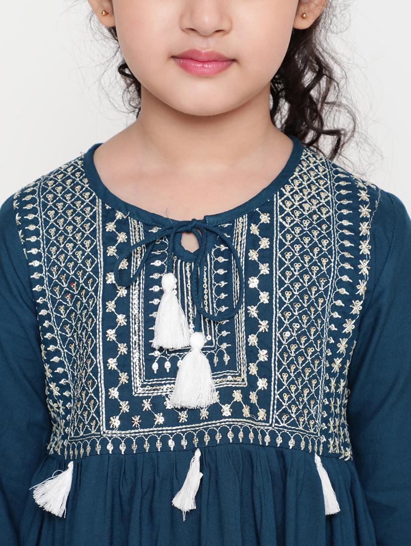 girls embroidered round neck top - 21707968 - Standard Image - 5