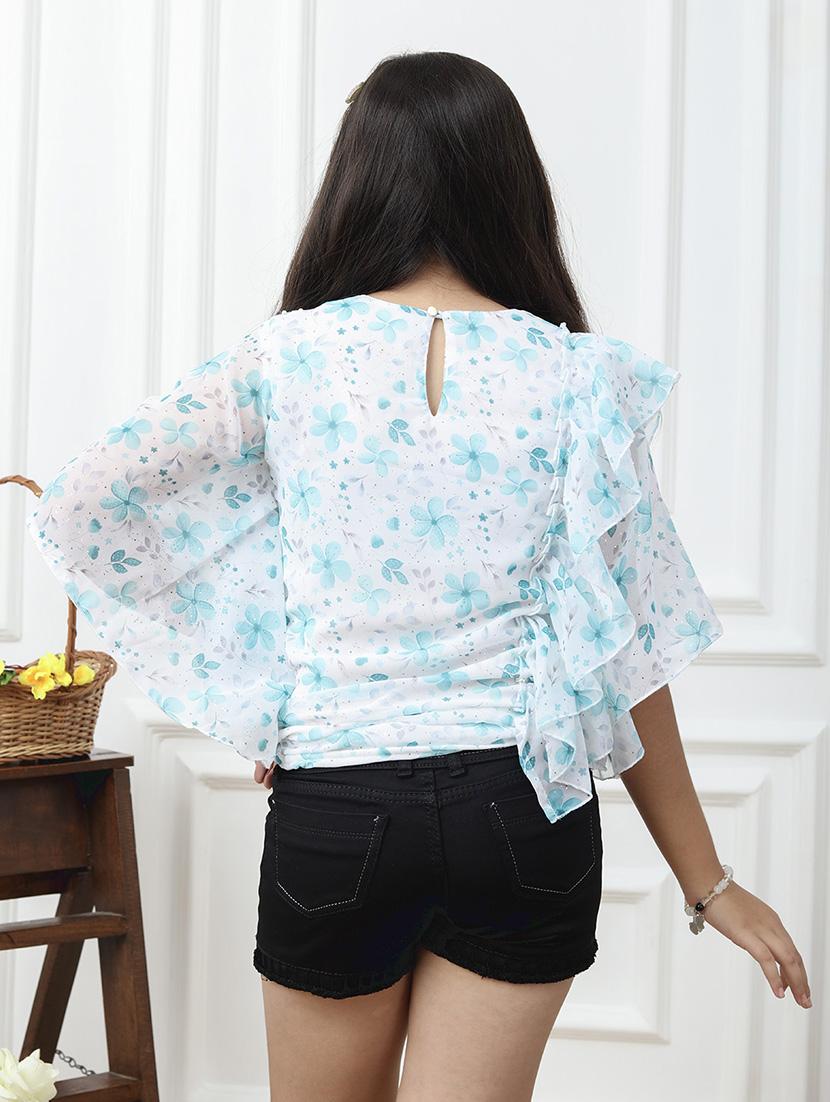 girls floral printed round neck top - 21708046 - Standard Image - 3