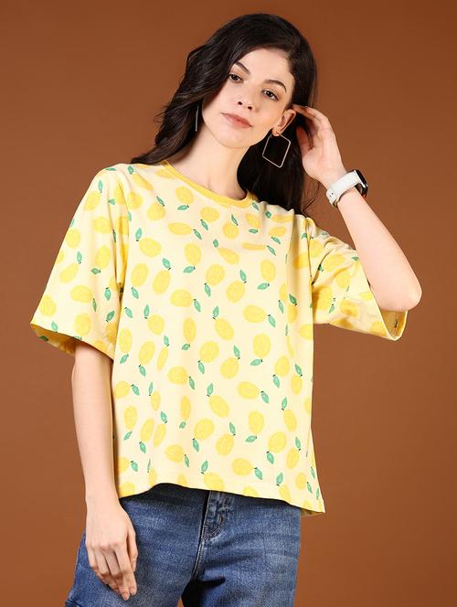 women printed short sleeves oversized t-shirt - 21708305 - Standard Image - 0