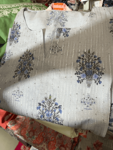 lavender poly cotton kurta - 21708315 - Standard Image - 0