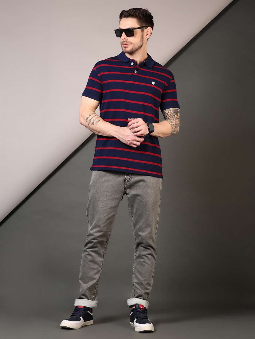men striped short sleeves polo t-shirt - 21708372 -  Standard Image - 3