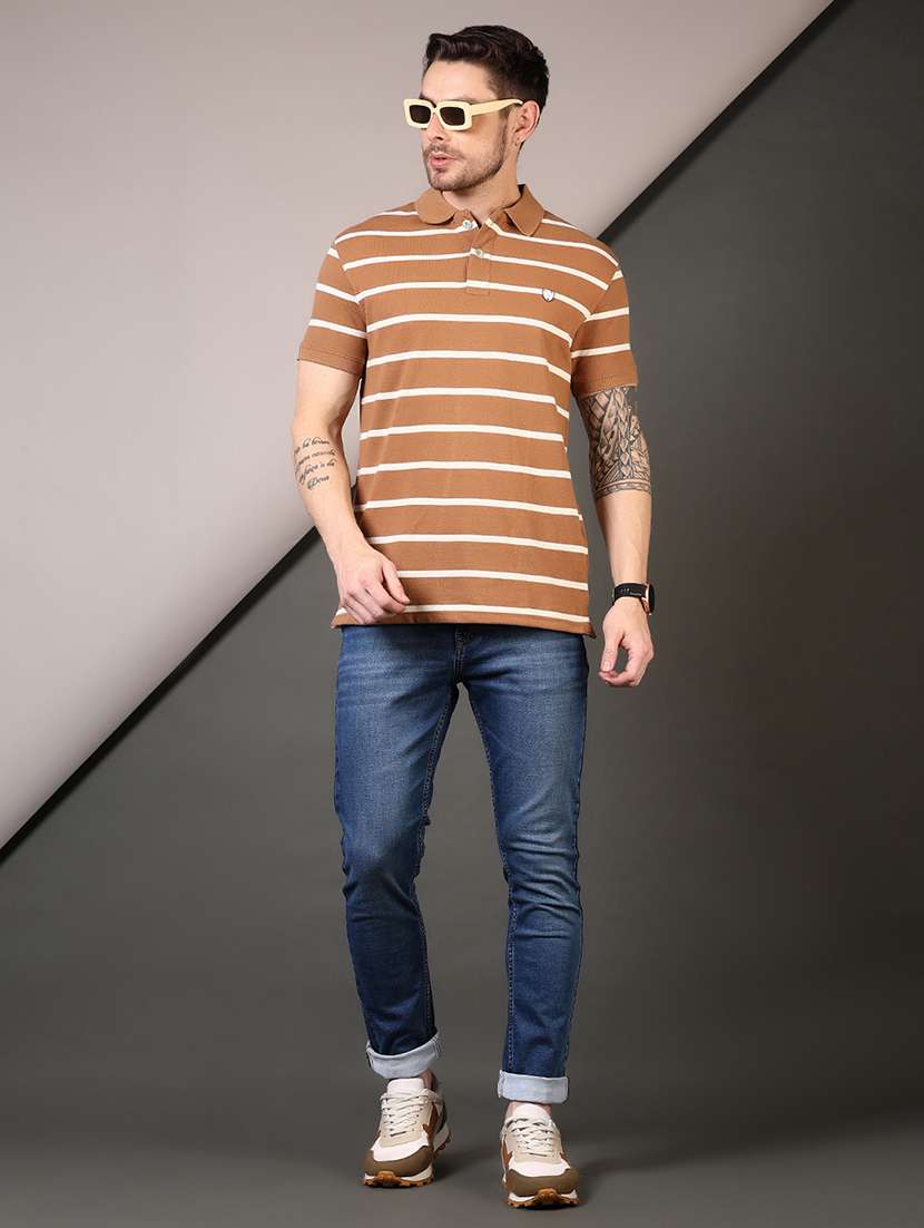 men striped short sleeves polo t-shirt - 21708376 -  Standard Image - 3