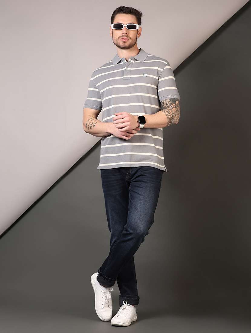 men striped short sleeves polo t-shirt - 21708378 -  Standard Image - 3