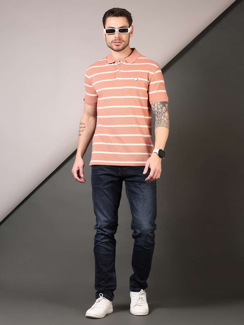 men striped short sleeves polo t-shirt - 21708380 -  Standard Image - 3