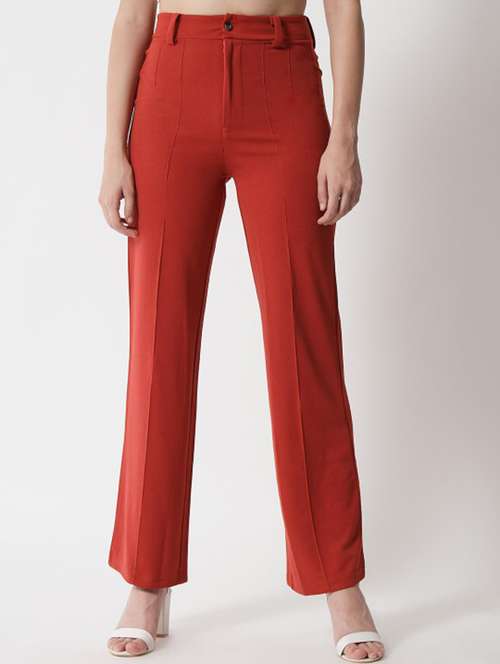 women high rise solid tailored pant - 21708389 -  Standard Image - 0