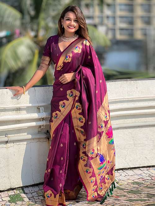 women self design paithani saree with blouse - 21708443 - Standard Image - 0
