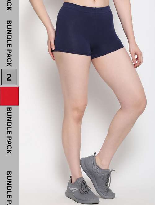 women pack of 2 solid cycling shorts - 21708574 -  Standard Image - 0