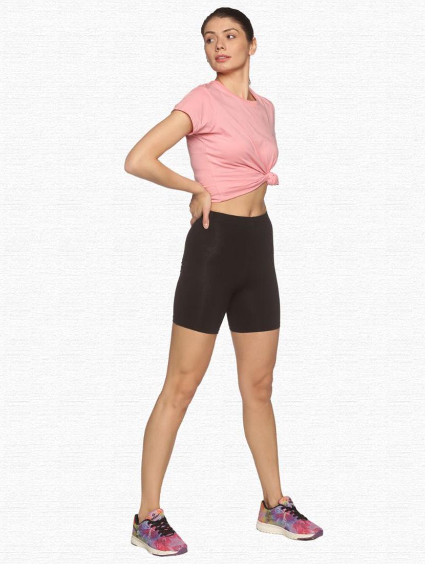 women mid rise solid cycling shorts - 21708580 - Standard Image - 3