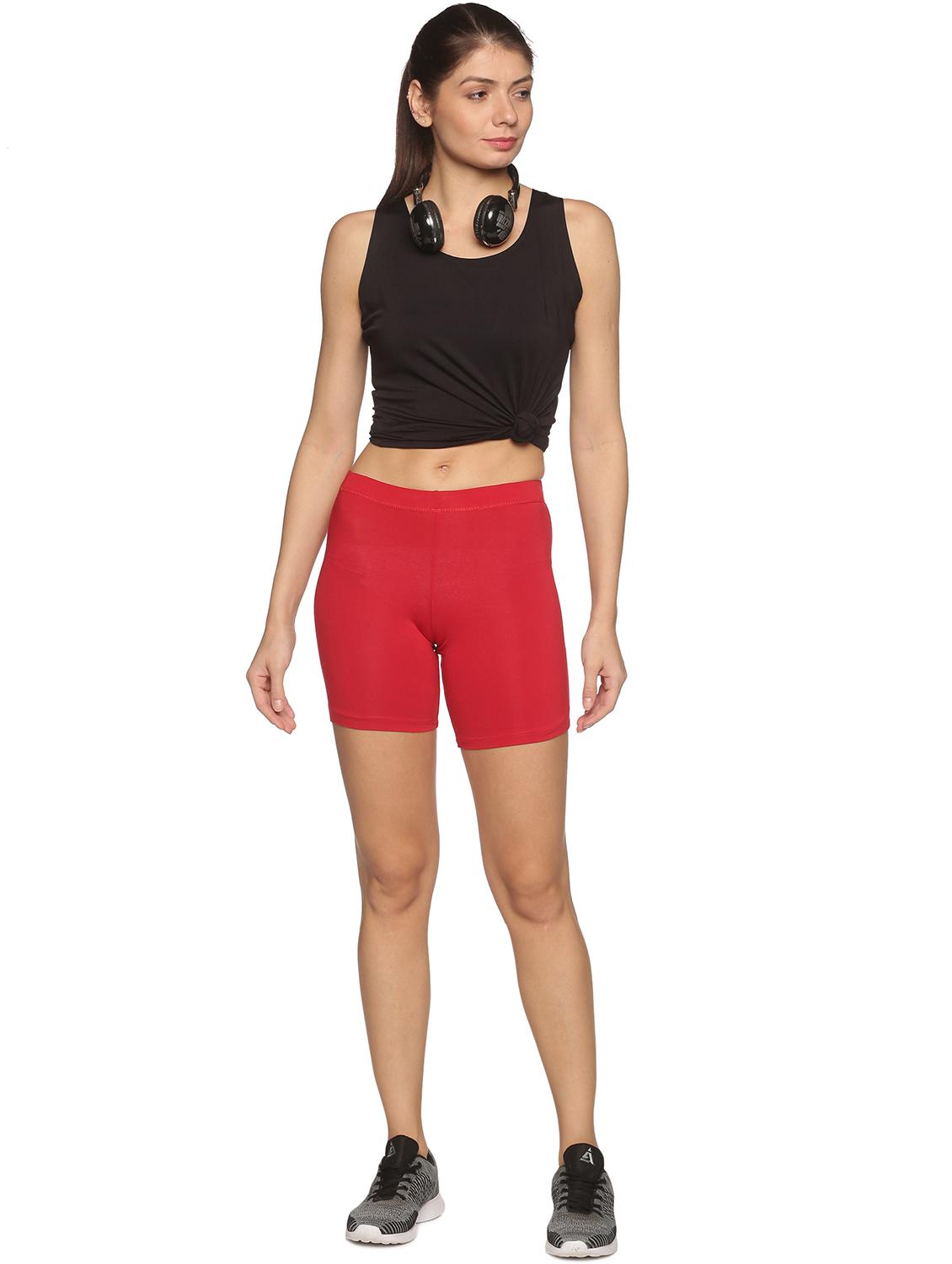 women mid rise solid cycling shorts - 21708581 - Standard Image - 3