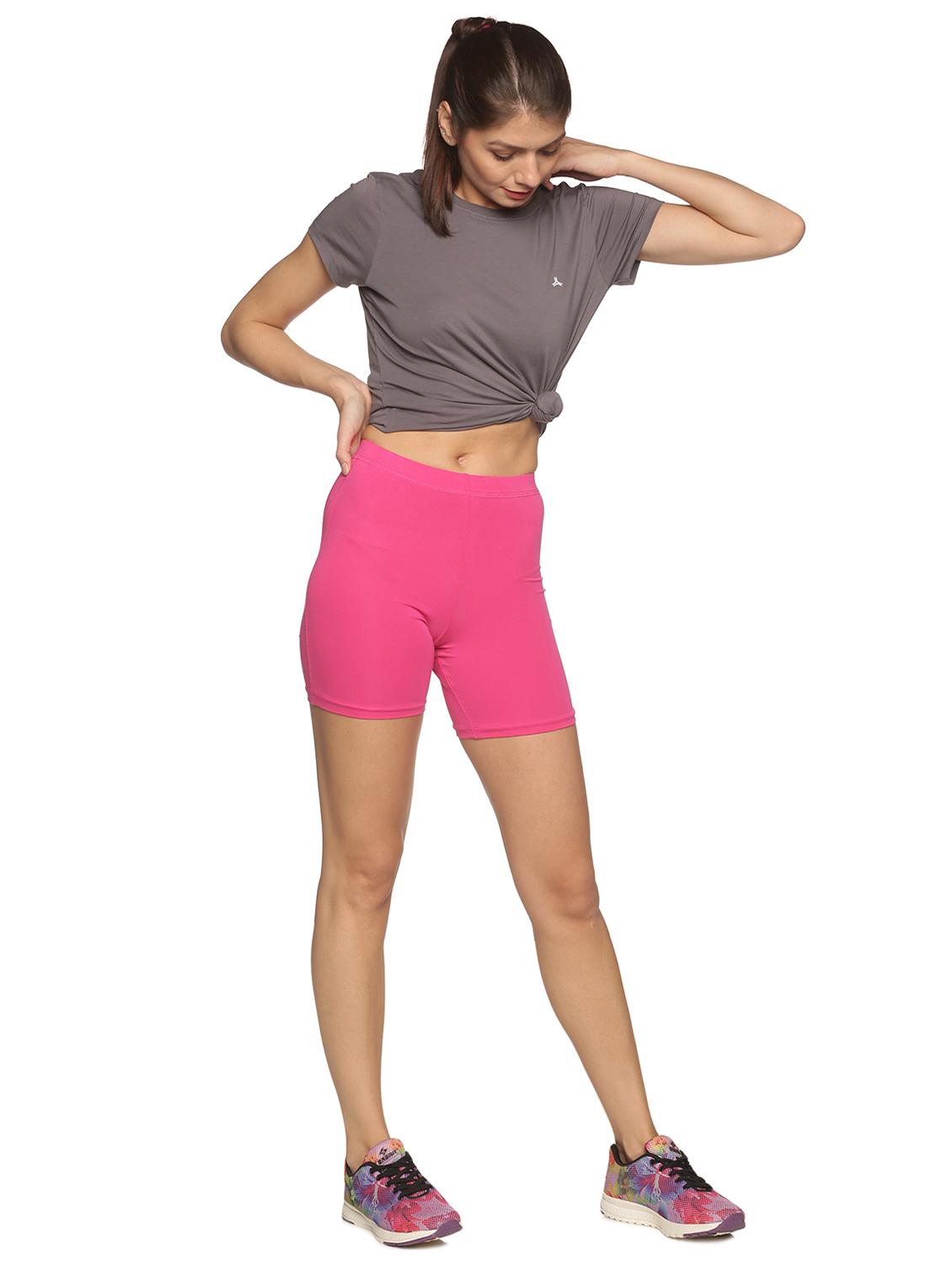 women mid rise solid cycling shorts - 21708583 - Standard Image - 3
