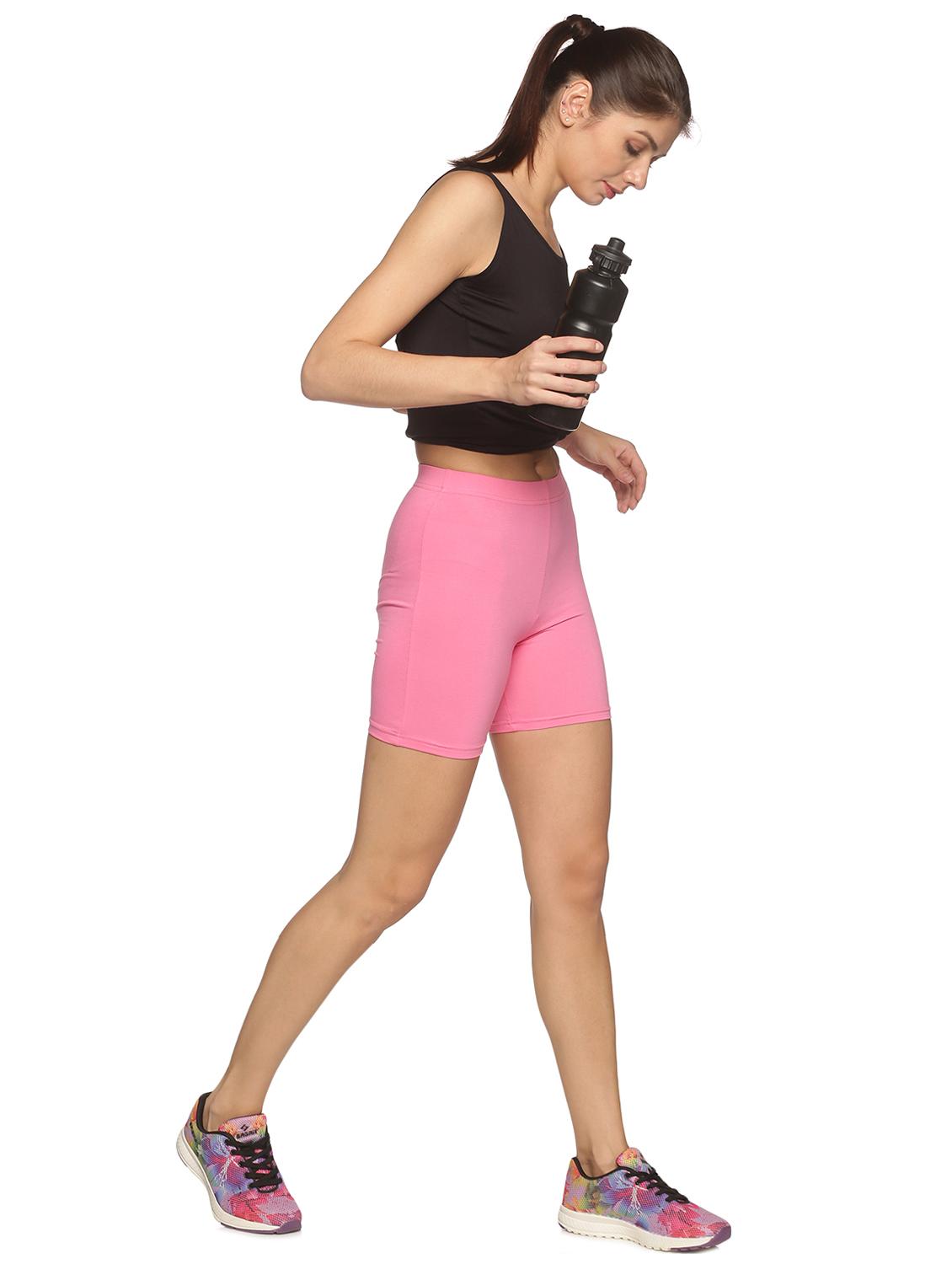 women mid rise solid cycling shorts - 21708586 - Standard Image - 3