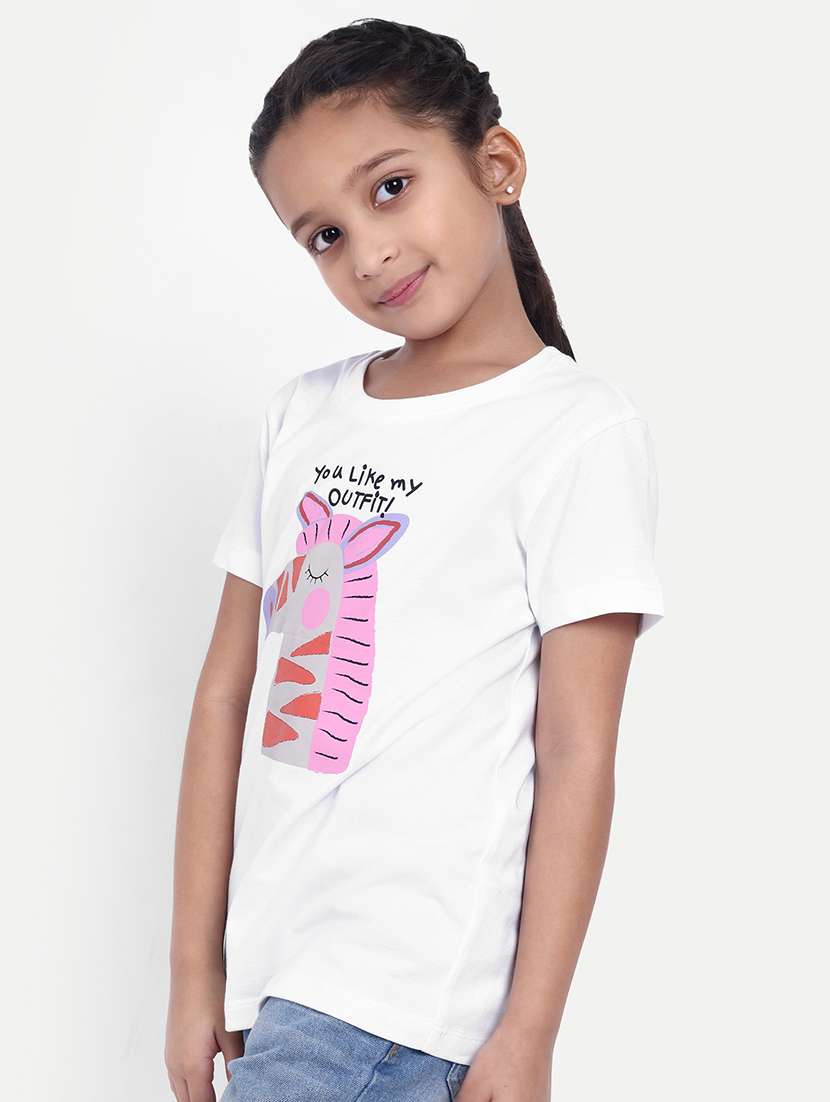 girls printed short sleeves tee