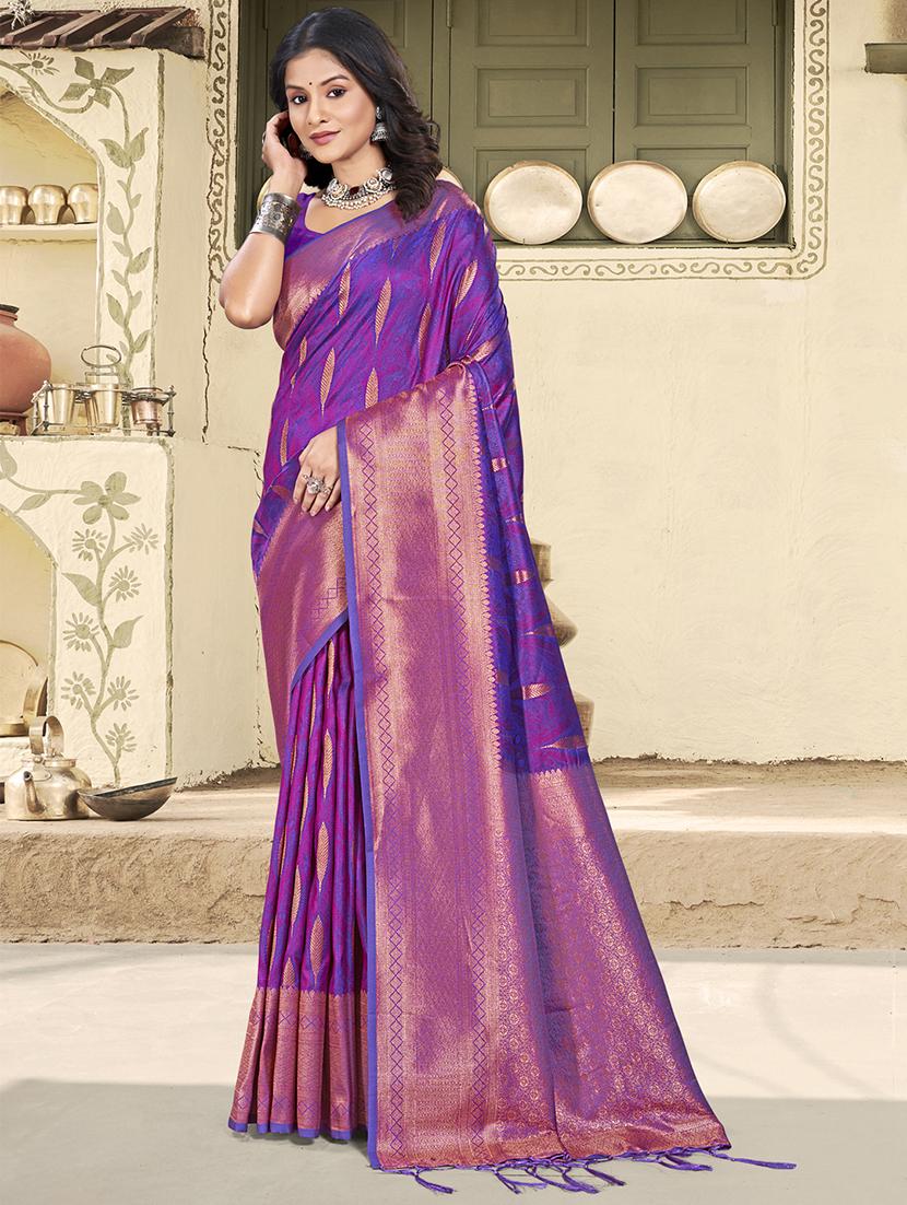 women self design banarasi saree with blouse - 21708829 - Zoom Image - 0