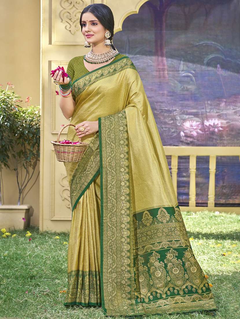 women self design banarasi saree with blouse