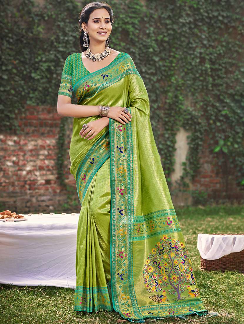 women self design paithani saree with blouse - 21708939 -  Zoom Image - 0