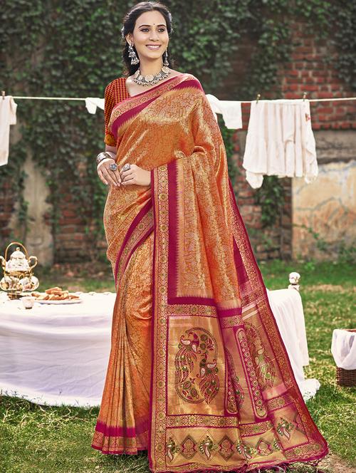 women self design banarasi saree with blouse - 21708956 - Standard Image - 0